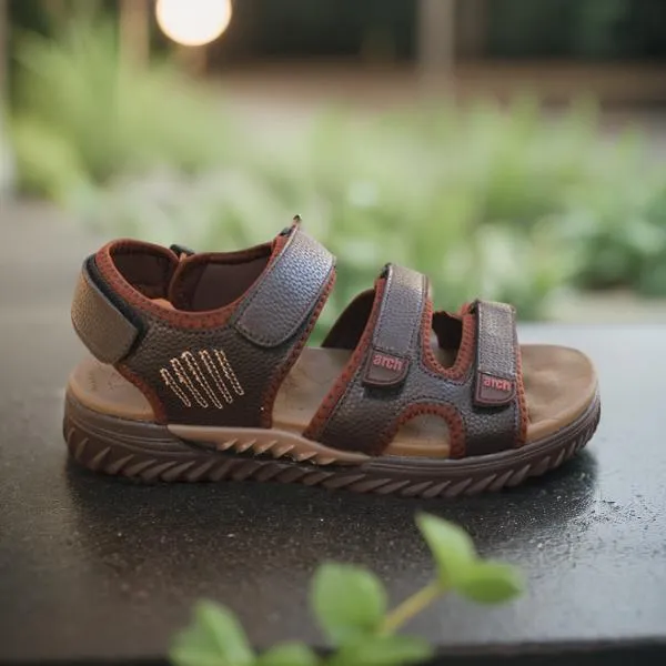 Brown Triply Strap Sandal for men