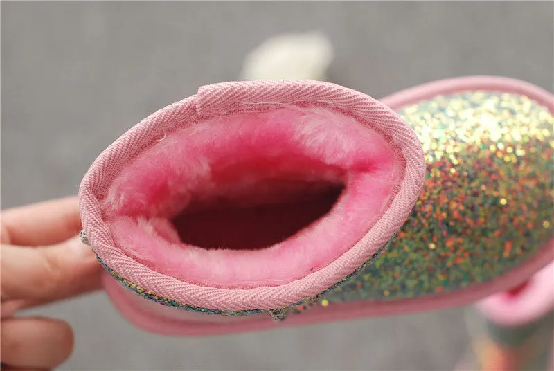 Children Winter Snow Boots Sequins Princess Boots