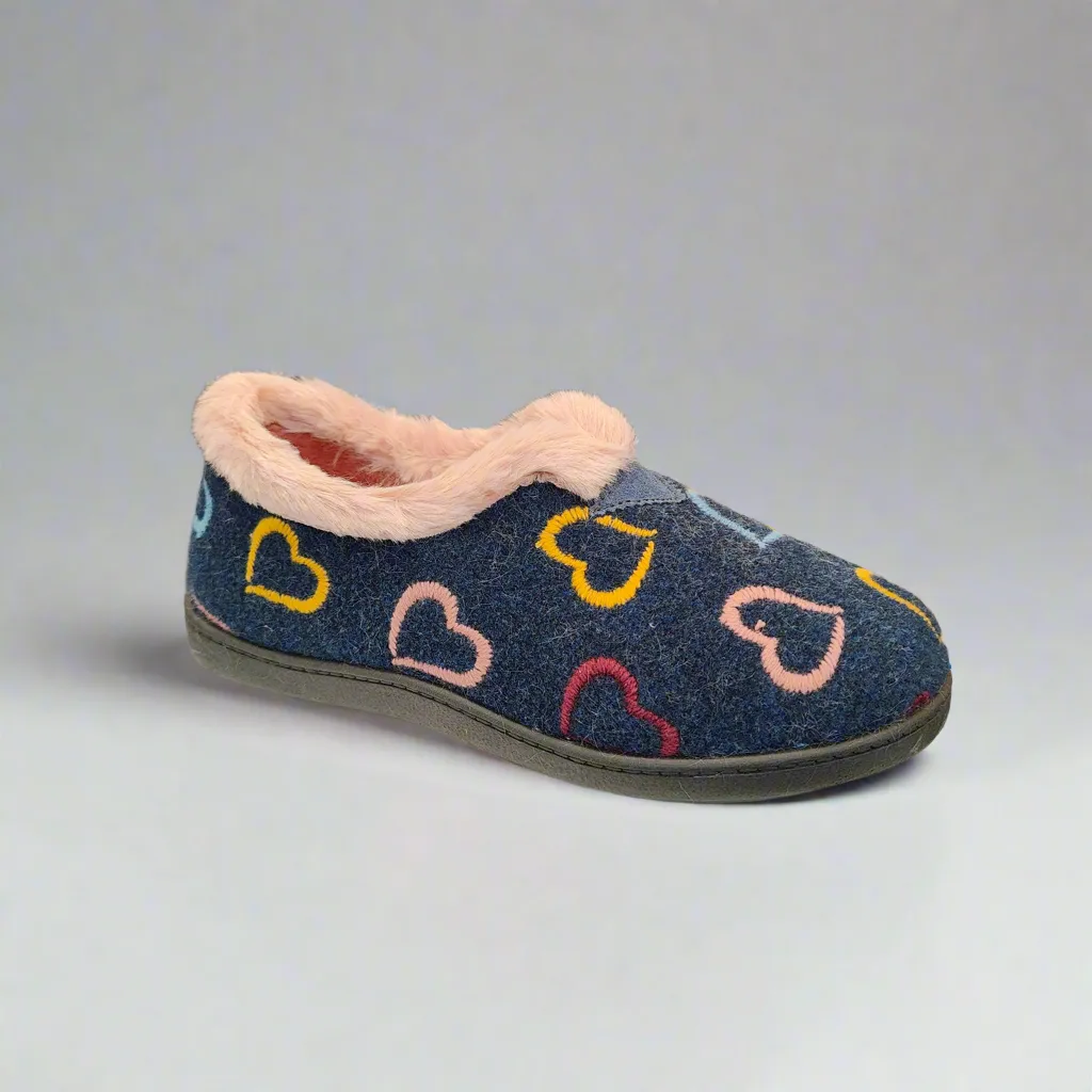 Ladies Fur Trimmed Bedroom Slippers Marino Plumaflex Memory Foam R12022