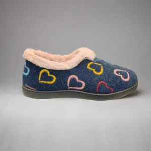 Ladies Fur Trimmed Bedroom Slippers Marino Plumaflex Memory Foam R12022