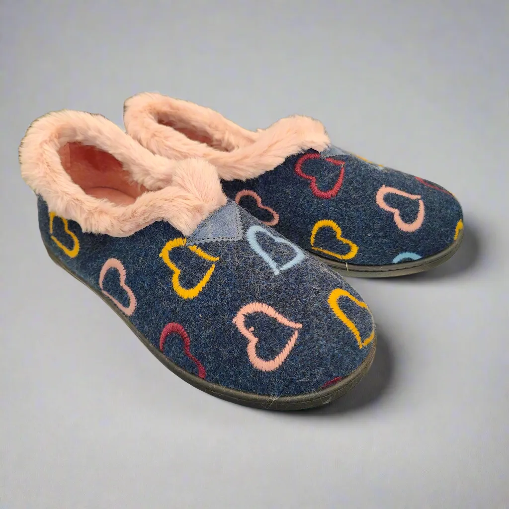 Ladies Fur Trimmed Bedroom Slippers Marino Plumaflex Memory Foam R12022