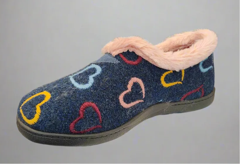 Ladies Fur Trimmed Bedroom Slippers Marino Plumaflex Memory Foam R12022