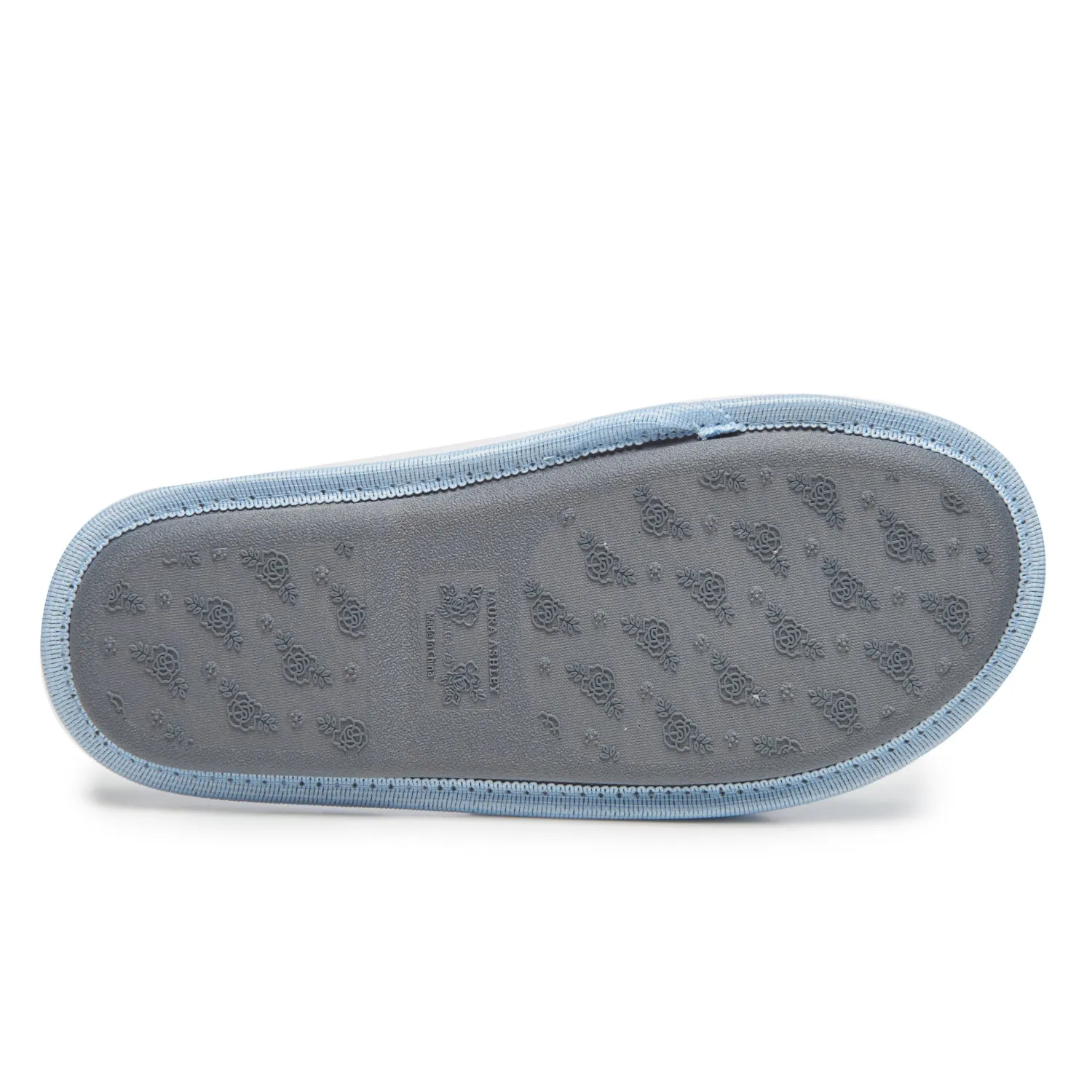 Laura Ashley Ladies Open Toe Spa Slippers with Bow and Memory Foam Insole