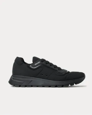 Match Race Rubber and Leather-Trimmed Nylon  Black low top sneakers