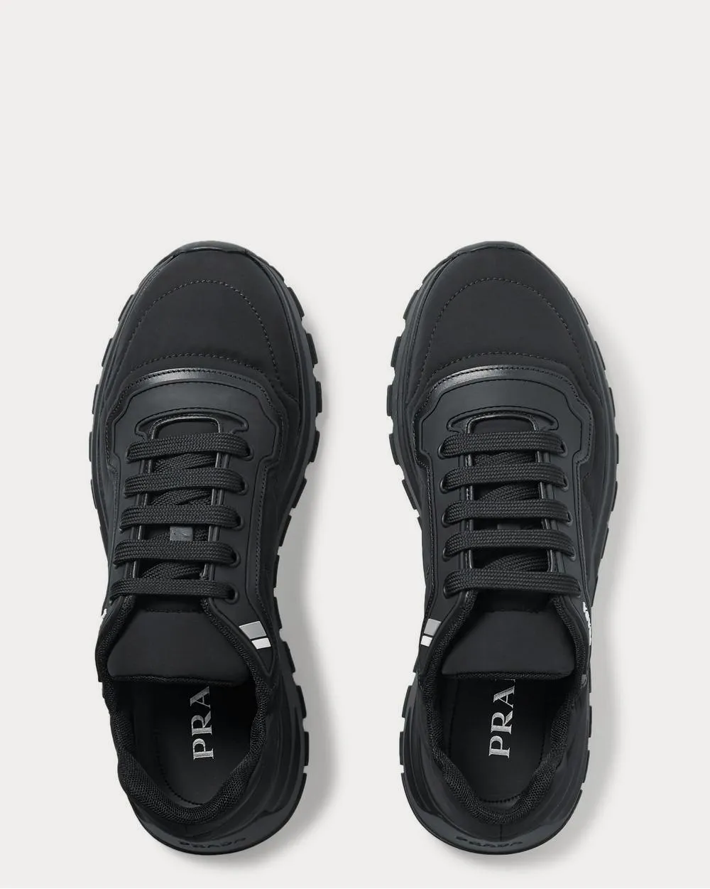 Match Race Rubber and Leather-Trimmed Nylon  Black low top sneakers