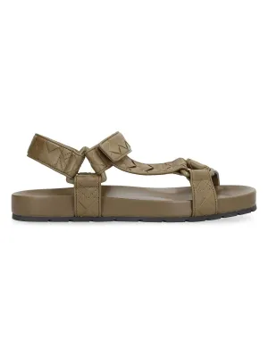 Men's Trip Leather Sandals in Green | Size 44 | 775305V3HB0 Color 2844