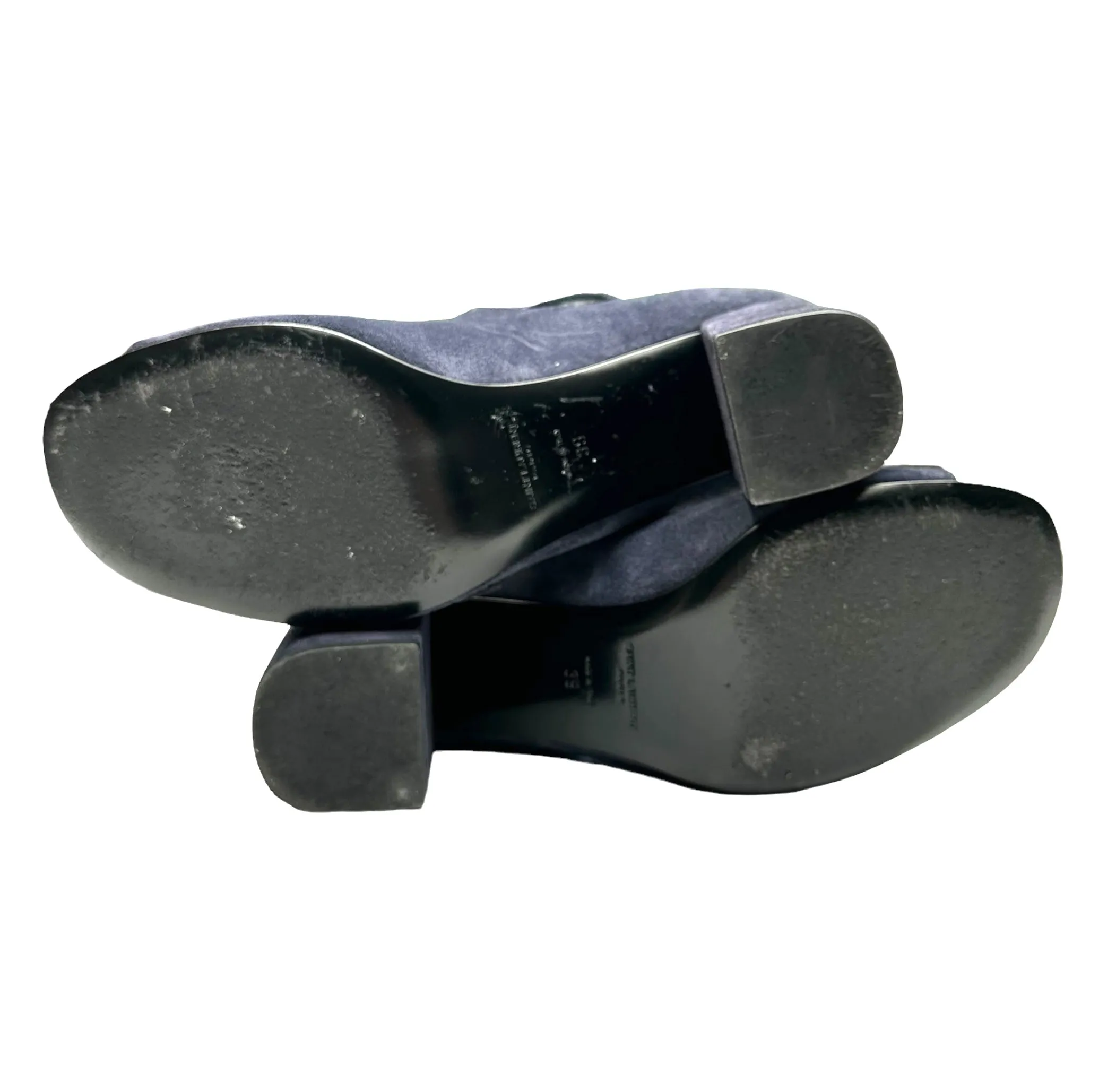 Navy Suede Heels - 9