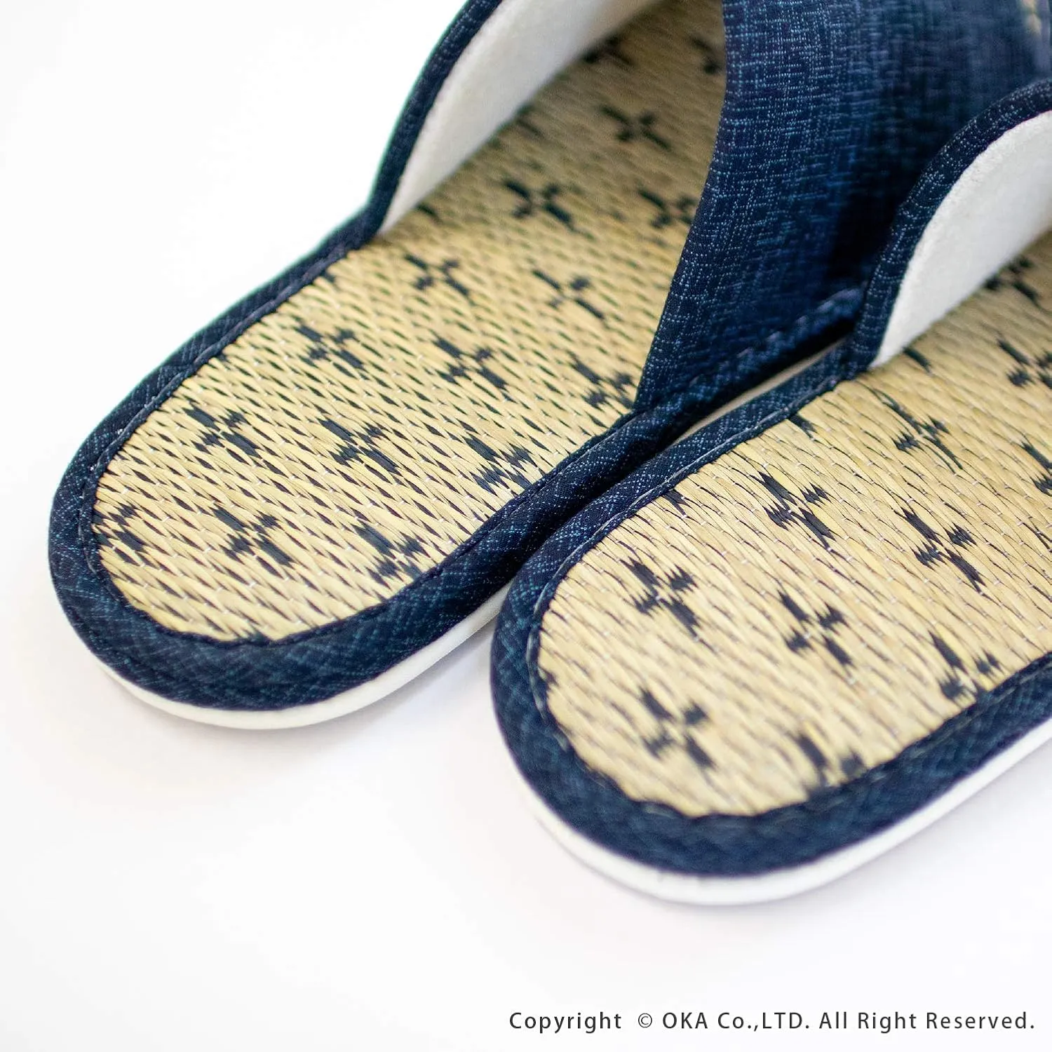 OKA Tatami Slippers, Made in Japan (Grass & Root, Japanese)