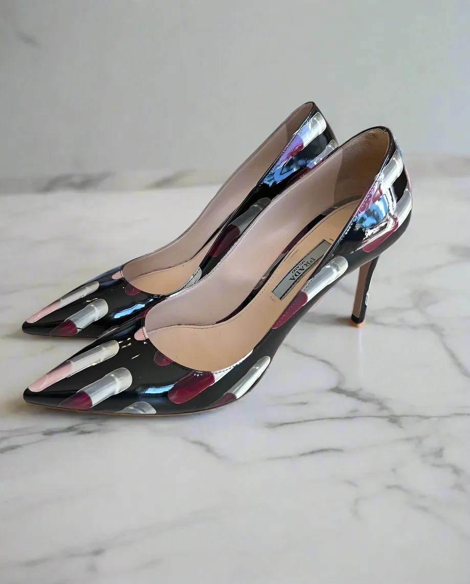 PRADA Patent Lipstick Pumps - Size 36