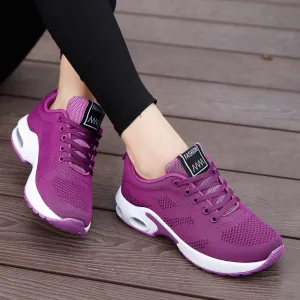 Walking air cushion platform sneakers women shoes lace-up mesh breathable anti-skid casual shoes woman sneakers